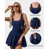 image:imageAthletic Dress for Women Bubble Hem Tennis Dress with Pockets U Neck Sleeveless Dress with Built in ShortsNavy Blue