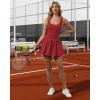 image:imageAthletic Dress for Women Bubble Hem Tennis Dress with Pockets U Neck Sleeveless Dress with Built in ShortsRed