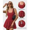 image:imageAthletic Dress for Women Bubble Hem Tennis Dress with Pockets U Neck Sleeveless Dress with Built in ShortsRed