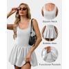 image:imageAthletic Dress for Women Bubble Hem Tennis Dress with Pockets U Neck Sleeveless Dress with Built in ShortsWhite