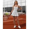 image:imageAthletic Dress for Women Bubble Hem Tennis Dress with Pockets U Neck Sleeveless Dress with Built in ShortsWhite