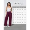 image:imageWide Leg Dress Pants for Women Pull on Elastic Stretchy Work Pants High Waisted Casual Slacks with PocketsBerry