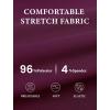 image:imageWide Leg Dress Pants for Women Pull on Elastic Stretchy Work Pants High Waisted Casual Slacks with PocketsBerry