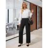 image:imageWide Leg Dress Pants for Women Pull on Elastic Stretchy Work Pants High Waisted Casual Slacks with PocketsBlack