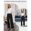 image:imageWide Leg Dress Pants for Women Pull on Elastic Stretchy Work Pants High Waisted Casual Slacks with PocketsBlack