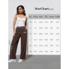 image:imageWide Leg Dress Pants for Women Pull on Elastic Stretchy Work Pants High Waisted Casual Slacks with PocketsBrown