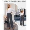 image:imageWide Leg Dress Pants for Women Pull on Elastic Stretchy Work Pants High Waisted Casual Slacks with PocketsDark Grey