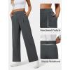 image:imageWide Leg Dress Pants for Women Pull on Elastic Stretchy Work Pants High Waisted Casual Slacks with PocketsDark Grey
