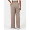 image:imageWide Leg Dress Pants for Women Pull on Elastic Stretchy Work Pants High Waisted Casual Slacks with PocketsLight Coffee