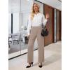 image:imageWide Leg Dress Pants for Women Pull on Elastic Stretchy Work Pants High Waisted Casual Slacks with PocketsLight Coffee