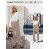 image:imageWide Leg Dress Pants for Women Pull on Elastic Stretchy Work Pants High Waisted Casual Slacks with PocketsLight Coffee