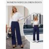 image:imageWide Leg Dress Pants for Women Pull on Elastic Stretchy Work Pants High Waisted Casual Slacks with PocketsNavy Blue
