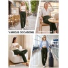 image:imageDLOODA Wide Leg Dress Pants for Women High Wasited Stretchy Work Pants Business Casual Outfits Slacks Trousers with PocketsArmy Green