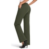 image:imageDLOODA Wide Leg Dress Pants for Women High Wasited Stretchy Work Pants Business Casual Outfits Slacks Trousers with PocketsArmy Green