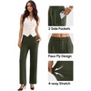image:imageDLOODA Wide Leg Dress Pants for Women High Wasited Stretchy Work Pants Business Casual Outfits Slacks Trousers with PocketsArmy Green