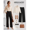 image:imageDLOODA Wide Leg Dress Pants for Women High Wasited Stretchy Work Pants Business Casual Outfits Slacks Trousers with PocketsBlack