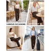 image:imageDLOODA Wide Leg Dress Pants for Women High Wasited Stretchy Work Pants Business Casual Outfits Slacks Trousers with PocketsBrown