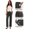 image:imageDLOODA Wide Leg Dress Pants for Women High Wasited Stretchy Work Pants Business Casual Outfits Slacks Trousers with PocketsDark Grey