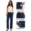 image:imageDLOODA Wide Leg Dress Pants for Women High Wasited Stretchy Work Pants Business Casual Outfits Slacks Trousers with PocketsNavy Blue