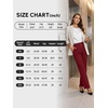 image:imageDLOODA Wide Leg Dress Pants for Women High Wasited Stretchy Work Pants Business Casual Outfits Slacks Trousers with PocketsWine Red
