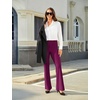 image:imageDLOODA Womens Bootcut Dress Pants Business Casual Work Pants with Pockets High Waist Stretchy Trousers Pull On Office SlacksBerry