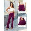 image:imageDLOODA Womens Bootcut Dress Pants Business Casual Work Pants with Pockets High Waist Stretchy Trousers Pull On Office SlacksBerry