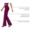 image:imageDLOODA Womens Bootcut Dress Pants Business Casual Work Pants with Pockets High Waist Stretchy Trousers Pull On Office SlacksBerry