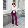image:imageDLOODA Womens Bootcut Dress Pants Business Casual Work Pants with Pockets High Waist Stretchy Trousers Pull On Office SlacksBerry