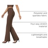 image:imageDLOODA Womens Bootcut Dress Pants Business Casual Work Pants with Pockets High Waist Stretchy Trousers Pull On Office SlacksBrown