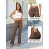 image:imageDLOODA Womens Bootcut Dress Pants Business Casual Work Pants with Pockets High Waist Stretchy Trousers Pull On Office SlacksBrown