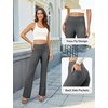 image:imageDLOODA Womens Bootcut Dress Pants Business Casual Work Pants with Pockets High Waist Stretchy Trousers Pull On Office SlacksDark Grey