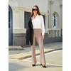 image:imageDLOODA Womens Bootcut Dress Pants Business Casual Work Pants with Pockets High Waist Stretchy Trousers Pull On Office SlacksLight Coffee