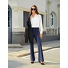 image:imageDLOODA Womens Bootcut Dress Pants Business Casual Work Pants with Pockets High Waist Stretchy Trousers Pull On Office SlacksNavy Blue