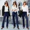 image:imageDLOODA Womens Bootcut Dress Pants Business Casual Work Pants with Pockets High Waist Stretchy Trousers Pull On Office SlacksNavy Blue