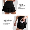 image:imageDLOODA Tennis Skirt for Women Double Ruffle Golf Skirt High Waisted Flowy Athletic Skort with Pockets Workout Pickleball Y2KBlack