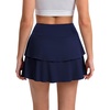 image:imageDLOODA Tennis Skirt for Women Double Ruffle Golf Skirt High Waisted Flowy Athletic Skort with Pockets Workout Pickleball Y2KNavy Blue