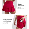image:imageDLOODA Tennis Skirt for Women Double Ruffle Golf Skirt High Waisted Flowy Athletic Skort with Pockets Workout Pickleball Y2KRed