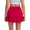 image:imageDLOODA Tennis Skirt for Women Double Ruffle Golf Skirt High Waisted Flowy Athletic Skort with Pockets Workout Pickleball Y2KRed