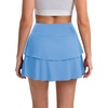 image:imageDLOODA Tennis Skirt for Women Double Ruffle Golf Skirt High Waisted Flowy Athletic Skort with Pockets Workout Pickleball Y2KSky Blue