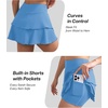image:imageDLOODA Tennis Skirt for Women Double Ruffle Golf Skirt High Waisted Flowy Athletic Skort with Pockets Workout Pickleball Y2KSky Blue
