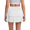 image:imageDLOODA Tennis Skirt for Women Double Ruffle Golf Skirt High Waisted Flowy Athletic Skort with Pockets Workout Pickleball Y2KWhite