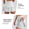 image:imageDLOODA Tennis Skirt for Women Double Ruffle Golf Skirt High Waisted Flowy Athletic Skort with Pockets Workout Pickleball Y2KWhite