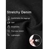 image:imageDLOODA Womens Wide Leg Jeans High Waisted Stretchy Denim Pants Elastic Waist Pull On Sweatpant Jeans Trendy Baggy LooseBlack