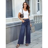 image:imageDLOODA Womens Wide Leg Jeans High Waisted Stretchy Denim Pants Elastic Waist Pull On Sweatpant Jeans Trendy Baggy LooseDark Blue