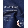 image:imageDLOODA Womens Wide Leg Jeans High Waisted Stretchy Denim Pants Elastic Waist Pull On Sweatpant Jeans Trendy Baggy LooseDark Blue