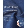 image:imageDLOODA Womens Wide Leg Jeans High Waisted Stretchy Denim Pants Elastic Waist Pull On Sweatpant Jeans Trendy Baggy LooseMedium Blue