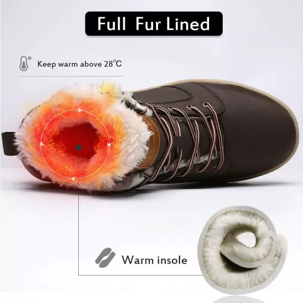 visionreast Men Womens Winter Snow Boots Insulated Outdoor Hiking Shoes Fur Lined Warm Boots