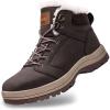 imagevisionreast Men Womens Winter Snow Boots Insulated Outdoor Hiking Shoes Fur Lined Warm BootsBrown