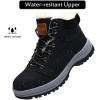 imagevisionreast Men Womens Winter Snow Boots Insulated Outdoor Hiking Shoes Fur Lined Warm BootsBlack