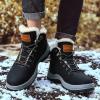 imagevisionreast Men Womens Winter Snow Boots Insulated Outdoor Hiking Shoes Fur Lined Warm BootsBlack